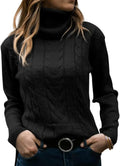 Langwyqu Women's Cozy Turtleneck Sweater with Cable Knit Style