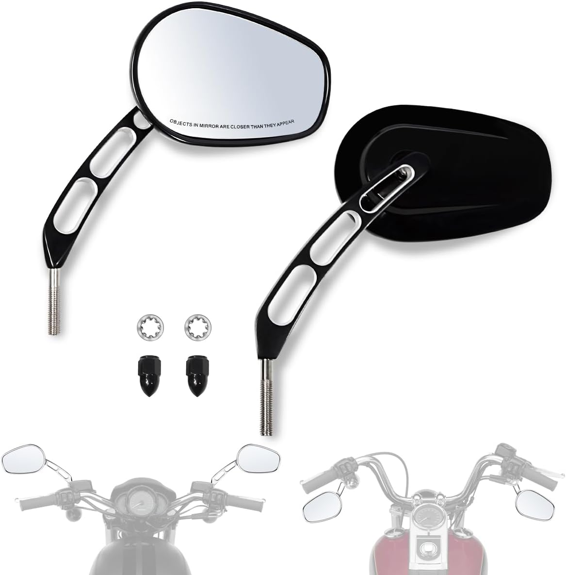 FOVPLUE Handlebar Mount Mirrors for Harley Models 1982-2025