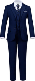 Boys' 5 Piece Formal Suit Set with Jacket, Vest, Pants