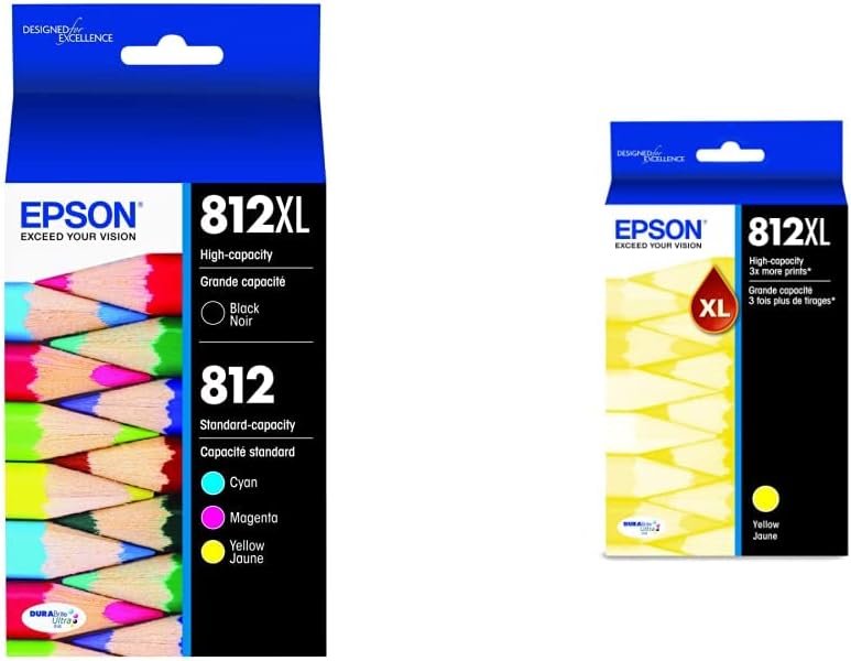 Epson T812 DURABrite Ultra Ink Cartridge Combo Pack for Quality Prints