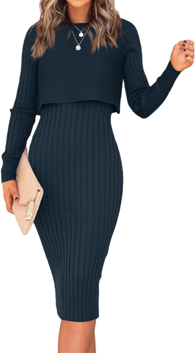 Ezbelle Women's Long Sleeve Sweater Dress Set for All Occasions