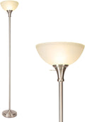 Modern Floor Lamp with Frosted White Glass Shade for Decor