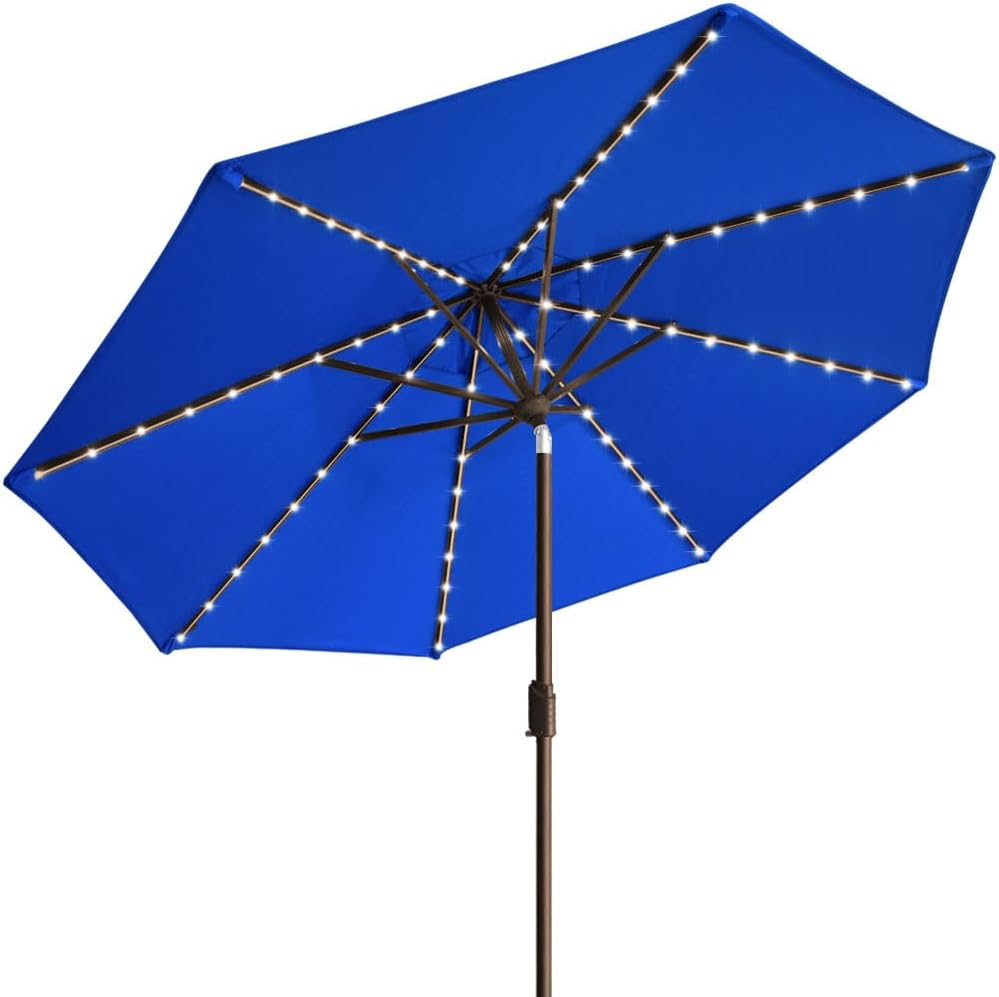 EliteShade 9ft Market Umbrella with 80 LED Lights for Patio