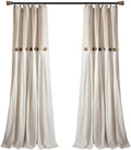 Linen Button Window Curtain Panel 40in x 84in - Modern Farmhouse Style