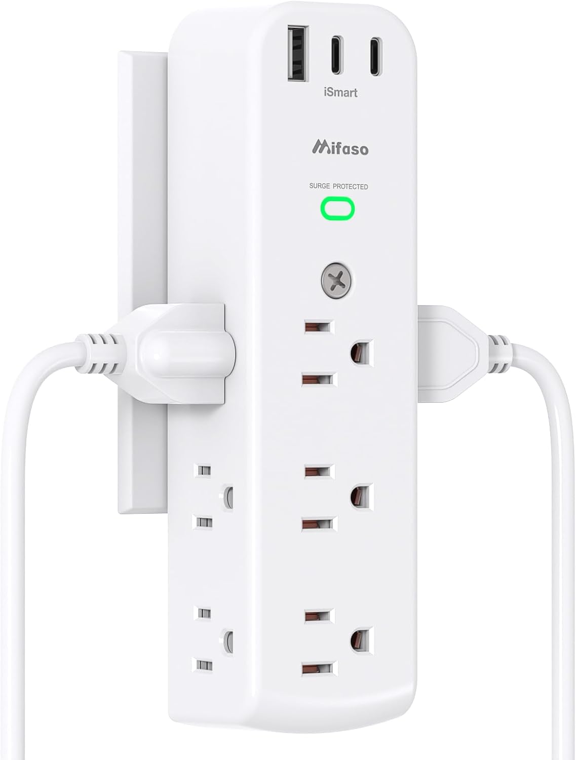 Mifaso Surge Protector: 9 AC Outlets, 3 USB Ports, 1080 Joules