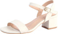 DADAWEN Women's Open Toe Ankle Strap Glitter Low Block Heels Sandals