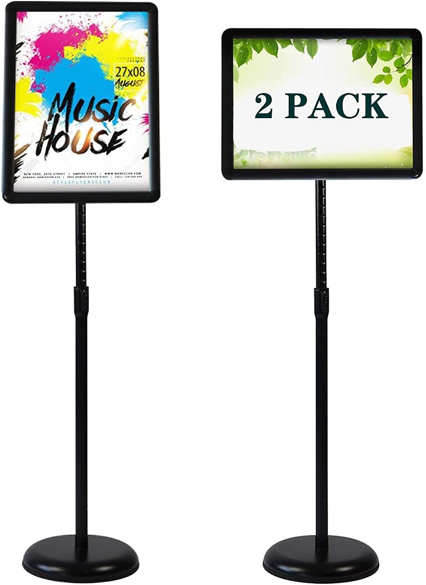 HUAZI Sign Holder Pedestal Stand for 8.5x11 in Displays