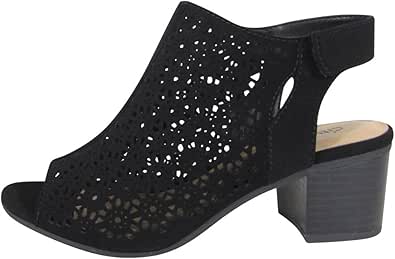 City Classified Footwear Women's Elect Caged Peep Toe Bootie