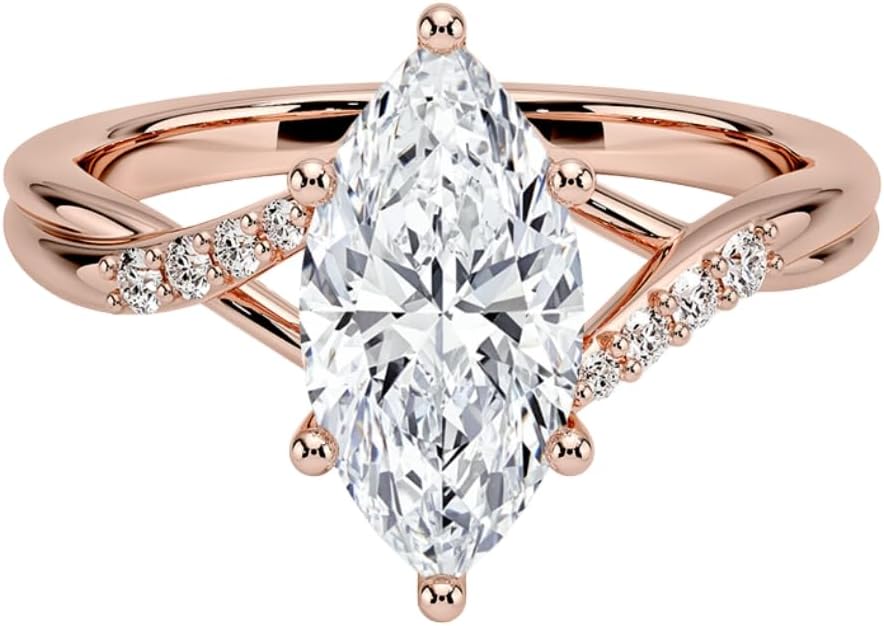 1-3 CT Moissanite Engagement Ring in Solid Gold & Silver Options