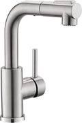 GIMILI Modern Bar Sink Faucet Single Handle Pull-Out Sprayer - Brushed