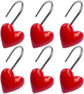 Heart-Shaped Anti Rust Shower Curtain Hooks Set of 12 - Lovely Decor