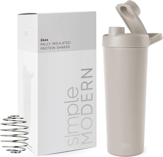 24oz Stainless Steel Shaker Bottle | Insulated for Protein Shakes