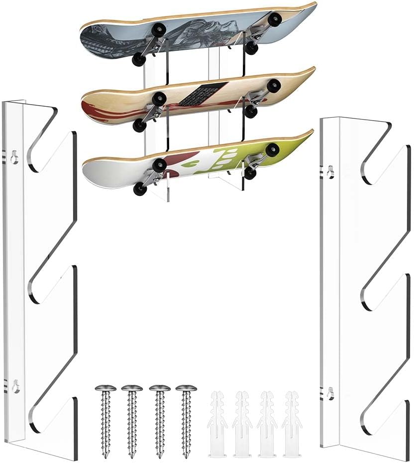 Space-Saving Wall Mount Skateboard Rack by Derkerry