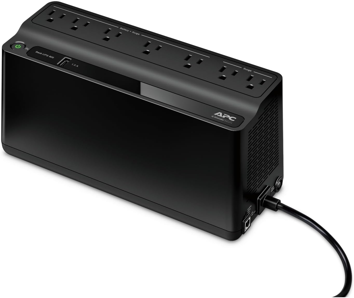 APC 600VA UPS Battery Backup & Surge Protector with USB Port