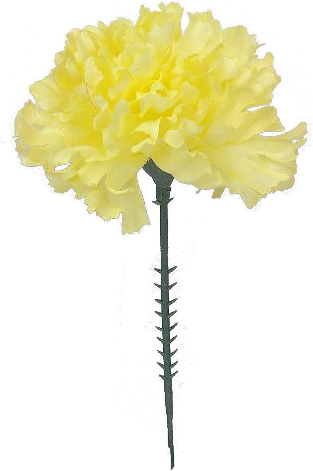 Yellow Silk Carnation Picks for Vibrant DIY Decor Projects