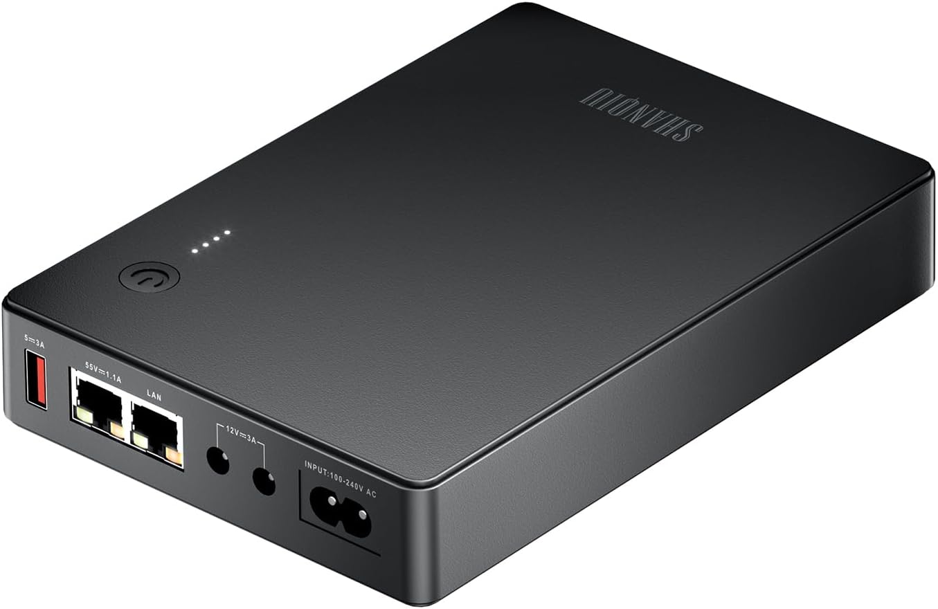 Mini UPS Battery Backup with Gigabit POE for Router and More