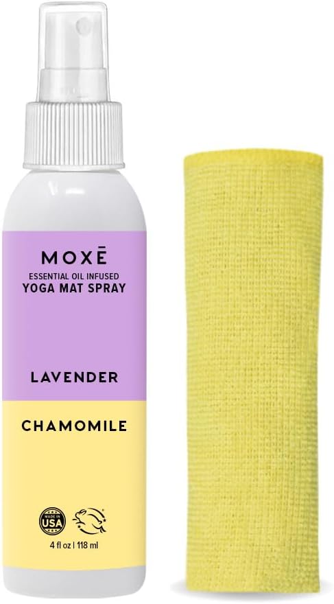 MOXE Lavender Yoga Mat Cleaner, 4 oz - USA Made, Odor & Sweat Protection