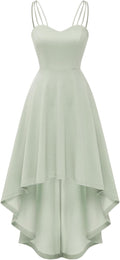 Cocktail Homecoming Dress - Flowy Hi Low V-Neck Midi for Fall Events