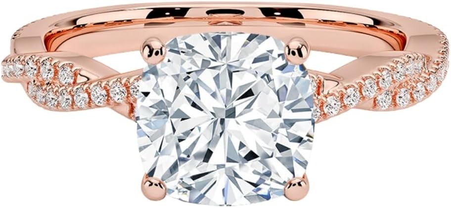 1-3 CT Moissanite Engagement Ring in Solid Gold & Silver
