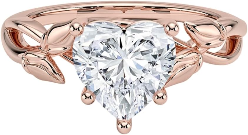 1-3 CT Moissanite Engagement Ring in Solid Gold & Silver