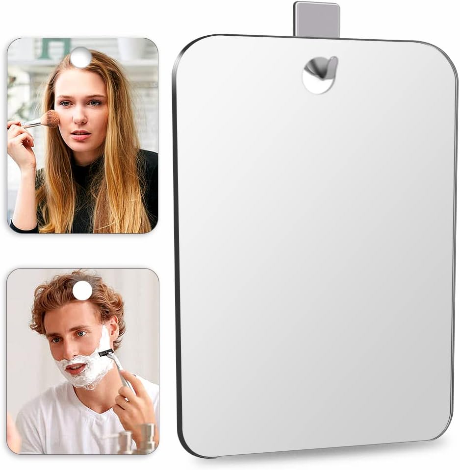 Shatterproof Fogless Shower Mirror Set - 2-Pack 10.7x8