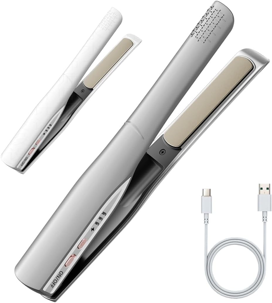 Cordless Hair Straightener and Curler 2 in 1 for Travel