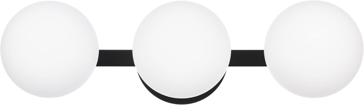 Modern 3-Light Globe Bathroom Vanity Light Fixture in Matte Black