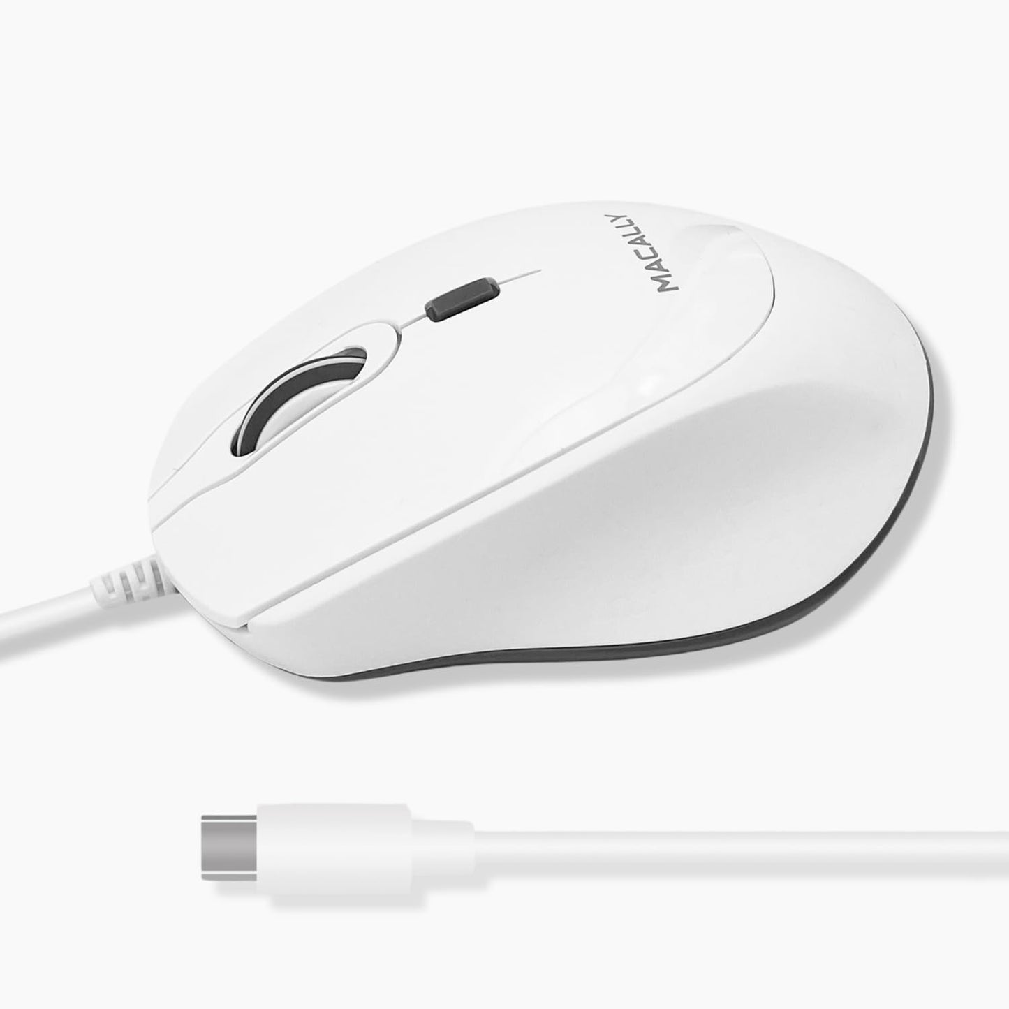 Macally USB C Mouse - Precise & Quiet - Ambidextrous Design