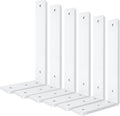 White Floating Shelf Bracket 12 in 6 Pack - Heavy Duty Support