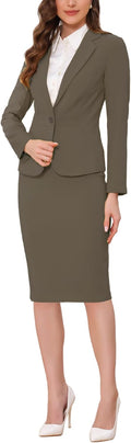 Allegra K Women's 2 Piece Skirt Suit Set - Professional (Style ZWYZ)