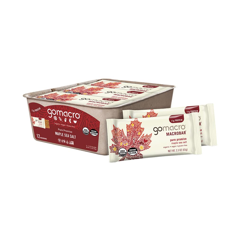 GoMacro MacroBar Organic Vegan Protein Bars - Maple Sea Salt Treat