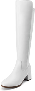 Women's Knee High Stretchy Fashion Boots - Comfortable 2.3in Heel