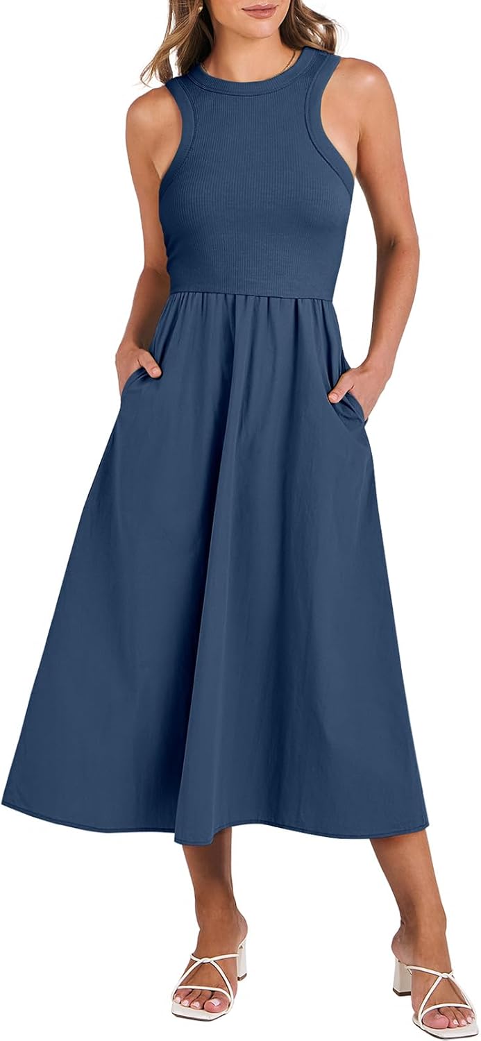 ANRABESS Womens Casual Maxi Dress for Summer Beach Travel