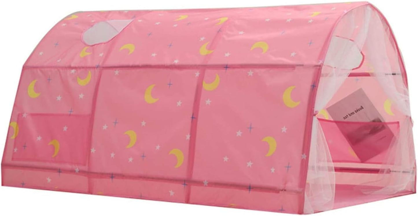 Portable Kids Bed Tent with Double Net Curtain - Pink