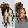 Full 360 Lace Front Wig Human Hair Ombre Body Wave - Natural Look