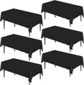 Black Rectangular Tablecloth 6 Pack 52x70 in - Stain & Wrinkle