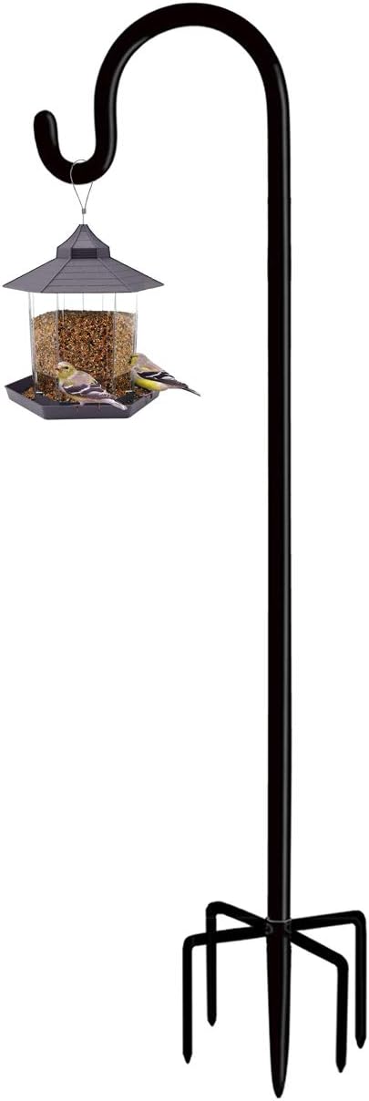 Adjustable Outdoor Shepherd Hook Stand for Bird Feeders 108 in