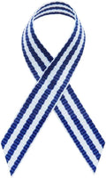 Support USA 125 Royal Blue Taffy Stripe Fabric Awareness Ribbons - Bag