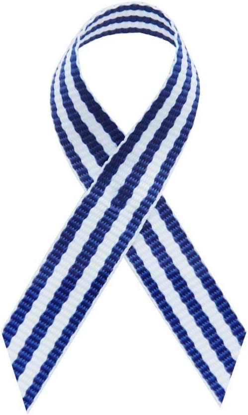 Support USA 125 Royal Blue Taffy Stripe Fabric Awareness Ribbons