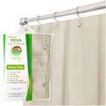 Heavy Duty PEVA Tan Shower Curtain Liner with Magnets & Suction Cups