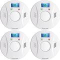Smoke and Carbon Monoxide Detector 4 Pack - Battery Powered Combo