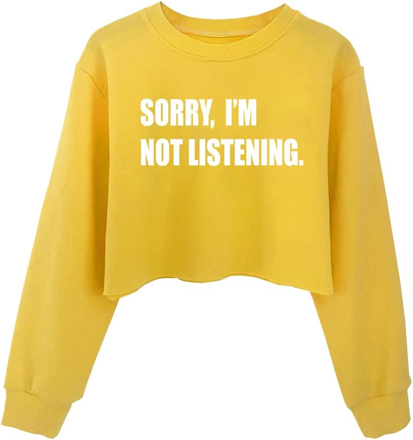 Kids Funny Letters Crop Sweatshirt