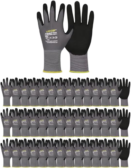 Work Gloves MicroFoam Nitrile Coated for Superior Grip and Comfort