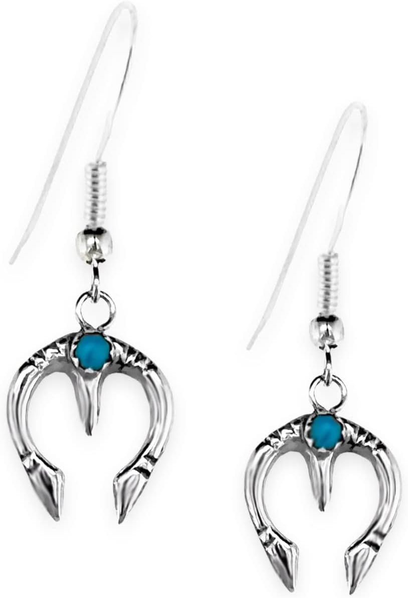 Genuine Sleeping Beauty Turquoise Naja Earrings in Sterling Silver