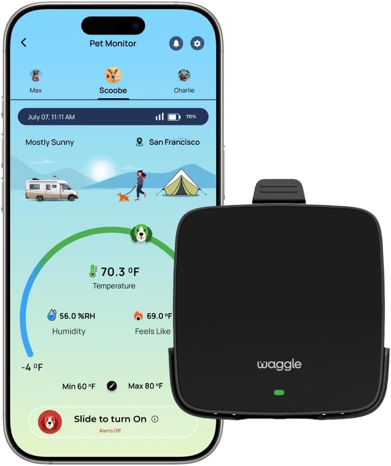 Waggle RV Pet Temperature Monitor for Real-Time Alerts & Safety