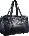 jojofuny Portable Leather Laptop Tote Messenger Bag - Large Capacity