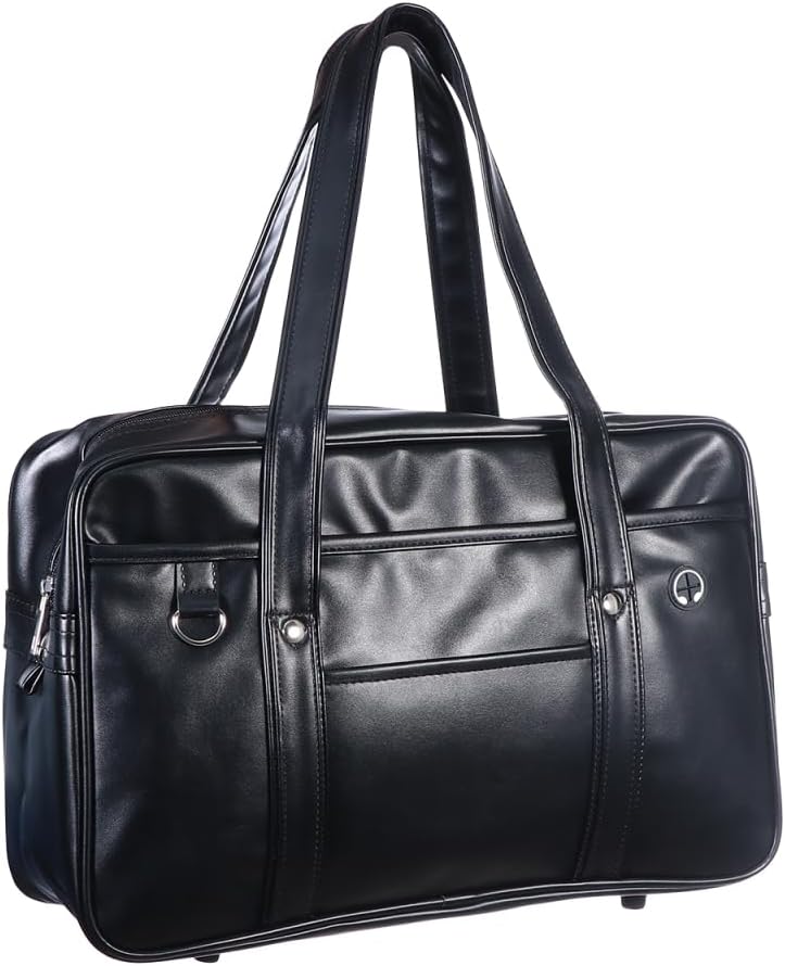 Jojofuny Portable Leather Laptop Tote Messenger Bag for Work