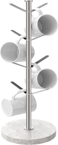 Marble Mug Holder Tree 8 Hooks Brushed Nickel - Stable Counter Stand