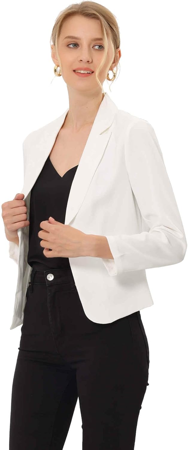 Allegra K Women's Open Front Blazer for Office and Casual Wear