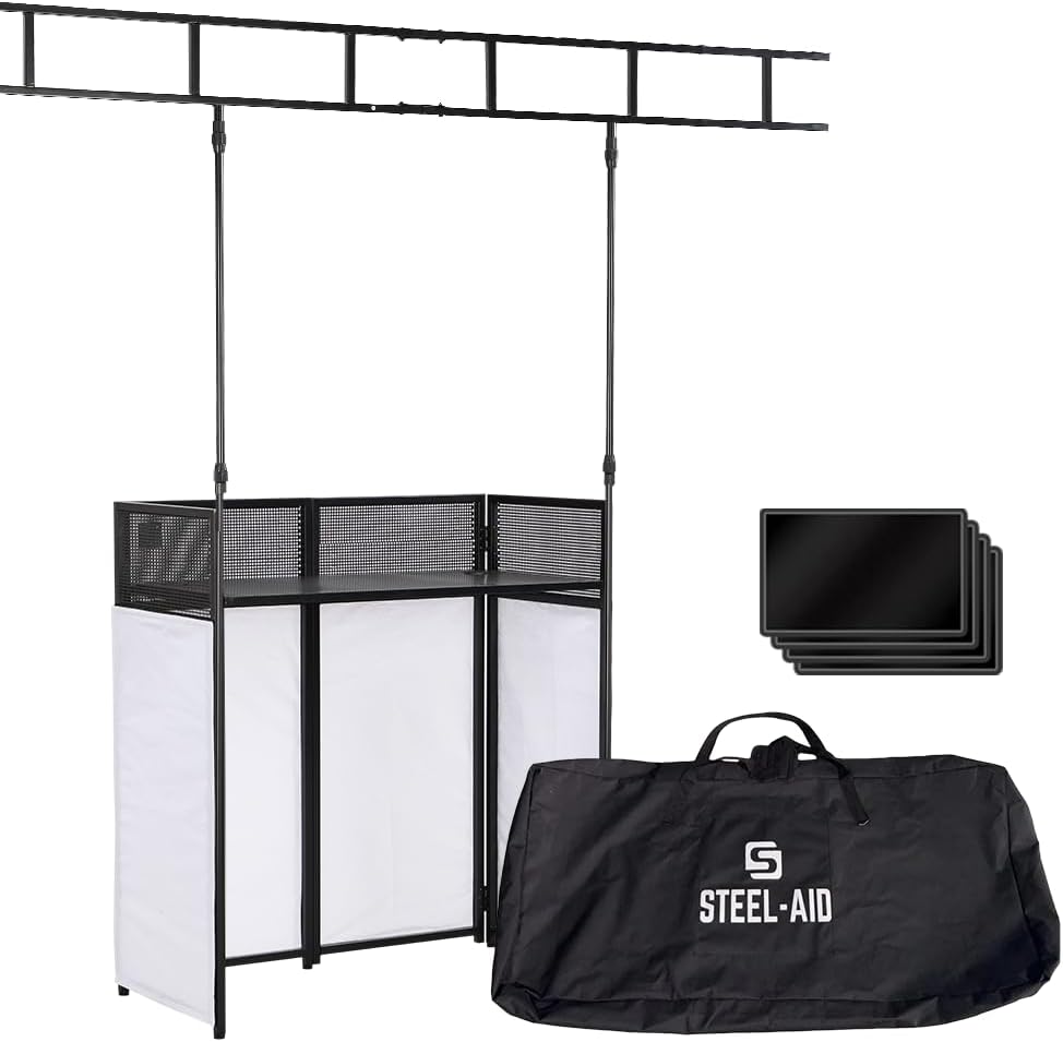 Foldable Portable DJ Controller Studio Booth with I-Beam Truss